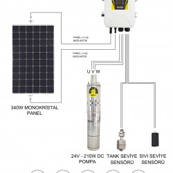 DC Solar Dalgıç Pompa 24 Volt 8 Amper  - HEGEL