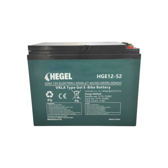 HEGEL 52Ah 12V Elektrikli Bisiklet Aküsü HEGEL 52Ah 12V Elektrikli Bisiklet Aküsü