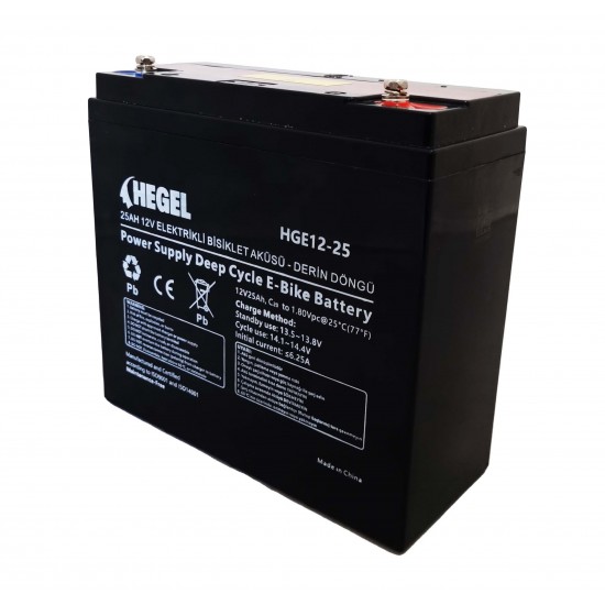 HEGEL 25Ah 12V Elektrikli Bisiklet Aküsü HEGEL 25Ah 12V Elektrikli Bisiklet Aküsü