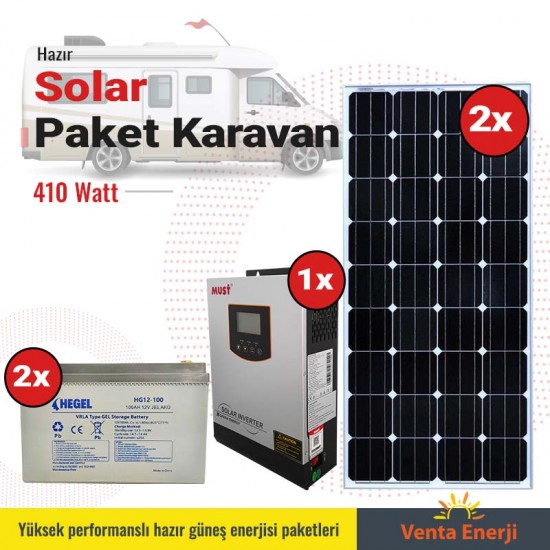 Hazır Solar Paket 410w A- Karavan için Hazır Solar Paket 410w A- Karavan için